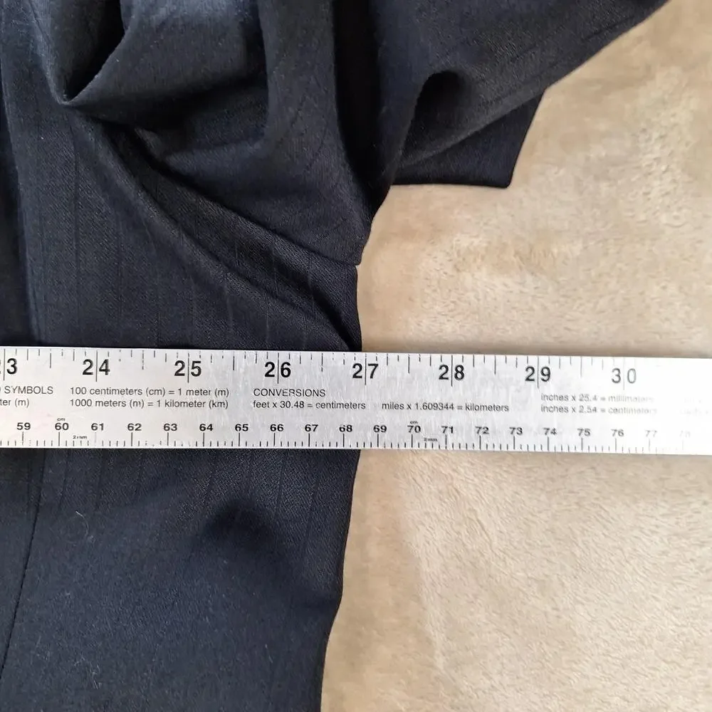 Henry Grethel Suit Jacket Mens 50R Black Stripe Ventless 2 Button Formal
